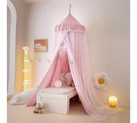 Odot Baldacchino per Letto Bambina, Doppio Strato Letto Baldacchino Culla Ereditiera, Morbido e Leggero Tenda Contro le Punture di Zanzara per Lettino, Culla, Decorazione (rosa chiaro)
