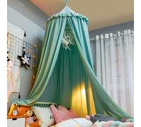 Odot Baldacchino per Letto Bambina, La Moda Letto Baldacchino Culla Ereditiera, Tenda Colori Solidi Contro le Punture di Zanzara per Lettino, Culla, Decorazione (65cm,Verde scuro)