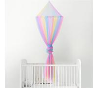 Odot Baldacchino per Letto Bambina, Letto Baldacchino Culla Ereditiera, Morbido e Leggero Tenda Contro le Punture di Zanzara per Lettino, Culla, Decorazione - Paillettes a Stella (arcobaleno)