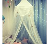 Odot Baldacchino per Letto Bambina, Letto Baldacchino Culla Ereditiera, Morbido e Leggero Tenda Contro le Punture di Zanzara per Lettino, Culla, Decorazione (bianco (stelle))