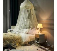 Odot Baldacchino per Letto Bambina, Letto Baldacchino Culla Ereditiera, Morbido e Leggero Tenda Contro le Punture di Zanzara per Lettino, Culla, Decorazione (Beige (stelle))
