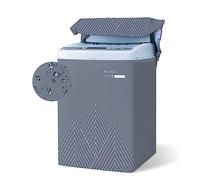 Odot Cacopertura Lavatrice Carica Dall'alto, Copertura Lavatrice per Esterno con Cerniera, Interni Esterni Impermeabile Antipolvere Resistente Fodera per Lavatrice (Blu-Grigio,S capacità 4,5-5,5 kg)