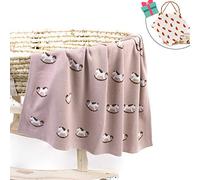 Odot Coperta Bello Bimbo in Maglia per Bambino, Cotone Soffice Dormire di Coperta Unisex Neonato Morbida Coperta Swaddle Perfetta per Culla, Carrozzina, Lettino (Rosa,100 x 80 cm)