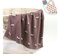 Odot Coperta Bello Bimbo in Maglia per Bambino, Cotone Soffice Dormire di Coperta Unisex Neonato Morbida Coperta Swaddle Perfetta per Culla, Carrozzina, Lettino (Marrone,100 x 80 cm)