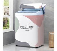Odot Copertura Lavatrice per asciugatrice, Coprilavatrice per Lavatrice a Carica Dall'alto con Cerniera, Macarons Impermeabile Antipolvere Resistente Fodera per Lavatrice (Rosa,L(6.8-8kg))