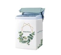 Odot Copertura Lavatrice per asciugatrice, Coprilavatrice per Lavatrice a Carica Dall'alto Interni Esterni Antipolvere Impermeabile Resistente Fodera per Lavatrice (Pianta d'oro,M (5.5-6.5kg))