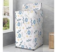 Odot Copertura Lavatrice per Asciugatrice, Coprilavatrice per Lavatrice a Carica Dall'alto Resistente con Cerniera, Fodera per Impermeabile Antipolvere (Fiore,XL)