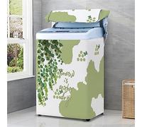 Odot Copertura Lavatrice per asciugatrice, Stampa Coprilavatrice per Lavatrice a Carica Dall'alto Interni Esterni Impermeabile Antipolvere Resistente Fodera per Lavatrice (XS (2-4.2kg),Verdi)