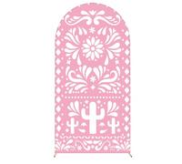 Odot Copertura per Arco di Sfondo, Tessuto Elastico in Spandex Chiara Background per Decorazione Matrimonio, Festa di Compleanno, Pannello Sfondo Fotografico (7.2FT-122x220cm,Rosa retrò)