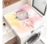 Odot Copri Lavatrice, Copertura per Lavatrice Morbido e Ritagliabile, Coprilavatrice Tappetino in Diatomee Universale, per Lavatrici, Asciugatrici, Cucine, Bagni (Attrape-rêves hortensia,50x50cm)