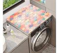 Odot Copri Lavatrice, Copertura per Lavatrice Morbido e Ritagliabile, Coprilavatrice Tappetino in Diatomee Universale, per Lavatrici, Asciugatrici, Cucine, Bagni (Conchiglie colorate,40x50cm)