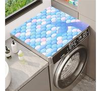 Odot Copri Lavatrice, Copertura per Lavatrice Morbido e Ritagliabile, Coprilavatrice Tappetino in Diatomee Universale, per Lavatrici, Asciugatrici, Cucine, Bagni (Conchiglie azzurre,50x60cm)