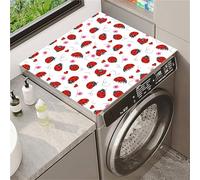 Odot Copri Lavatrice, Copertura per Lavatrice Morbido e Ritagliabile, Coprilavatrice Tappetino in Diatomee Universale, per Lavatrici, Asciugatrici, Cucine, Bagni (Coccinella forma di cuore,50x60cm)