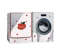 Odot Copri Lavatrice Esterni, Coprilavatrice da Esterno Impermeabile Antipolvere Anti Sunlight, Copertura per Lavatrice e Asciugatrice con Aperture Frontali (Mela Rossa,XXL (10-12kg))