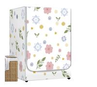 Odot Copri Lavatrice Esterni,Coprilavatrice da Esterno Impermeabile, Copertura per Lavatrice e Asciugatrice con Aperture Frontali,Antipolvere Anti Sunlight (Piccolo Floreale,M-capacità 8-10kg)