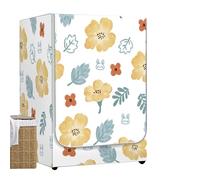 Odot Copri Lavatrice Esterni,Coprilavatrice da Esterno Impermeabile, Copertura per Lavatrice e Asciugatrice con Aperture Frontali,Antipolvere Anti Sunlight (Gigli Gialli,S-capacità 4-7.5kg)