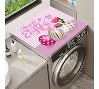 Odot Copri Lavatrice, Pasqua Copertura per Lavatrice Morbido e Ritagliabile, Coprilavatrice Tappetino in Diatomee Universale, per Lavatrici, Asciugatrici, Cucine (Uova a forma di cuore,40x50cm)