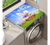 Odot Copri Lavatrice, Pasqua Copertura per Lavatrice Morbido e Ritagliabile, Coprilavatrice Tappetino in Diatomee Universale, per Lavatrici, Asciugatrici, Cucine (Orecchie da coniglio,50x60cm)