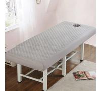 Odot Copri Lettino da Massaggio Spa Colori Solidi Copertura Protettiva con Foro Lenzuolo per Lettino da Massaggio Lavabile Coprilettino Estetica Lenzuolo per Massaggi (Grigio,60x180cm)