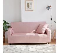 Odot Copridivano 4/3/2/1 Posti,Colori Solidi Vintage Copridivano Elasticizzato Universale, Copri Divano AntiGraffio, Copri Divano con Braccioli, Fodera Divano (Rosa,3 Posti)