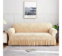Odot Copridivano 4/3/2/1 Posti,Eleganti Colori a Tinta Unita Copridivano Elasticizzato Universale, Copri Divano AntiGraffio, Copri Divano con Braccioli, Fodera Divano (Beige,4 Posti)