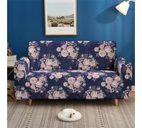 Odot Copridivano 4/3/2/1 Posti, Fiori Pastorali Copridivano Elasticizzato Universale, Copri Divano AntiGraffio, Copri Divano con Braccioli, Fodera Divano Antiscivolo (3 posti,Blu)