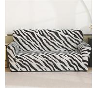 Odot Copridivano 4/3/2/1 Posti, Lusso retrò Copridivano Elasticizzato Universale, Copri Divano AntiGraffio,Copri Divano con Braccioli,Fodera Divano Lavabile Antiscivolo (3 posti,Zebra)