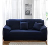 Odot Copridivano 4/3/2/1 Posti Poliestere Colore Scuro, Copridivano Elasticizzato Universale, Copri Divano AntiGraffio, Copri Divano con Braccioli, Fodera Divano Antiscivolo (3 posti,Blu Navy)