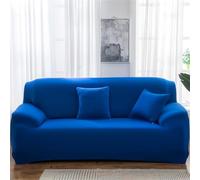 Odot Copridivano 4/3/2/1 Posti Poliestere Colore Scuro, Copridivano Elasticizzato Universale, Copri Divano AntiGraffio, Copri Divano con Braccioli, Fodera Divano Antiscivolo (2 posti,Blu Reale)