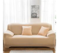 Odot Copridivano 4/3/2/1 Posti Poliestere Tinta Unita, Copridivano Elasticizzato Universale, Copri Divano AntiGraffio, Copri Divano con Braccioli, Fodera Divano Antiscivolo (Beige,2 posti)