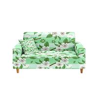 Odot Copridivano 4/3/2/1 Posti,Stampa Floreale Fresca Copridivano Elasticizzato Universale, Copri Divano AntiGraffio, Copri Divano con Braccioli, Fodera Divano Lavabile (3 Posti,Verde)