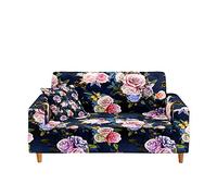Odot Copridivano 4/3/2/1 Posti,Stampa Floreale Fresca Copridivano Elasticizzato Universale, Copri Divano AntiGraffio, Copri Divano con Braccioli, Fodera Divano Lavabile (4 Posti,Blu Scuro)