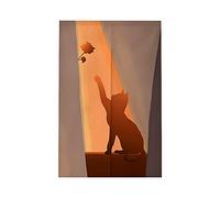 Odot Giapponese Noren Tenda per Porta in Lino, Tende Divisorie Lunga Arazzo Anteriore Tappezzeria Giapponese della Porta, Tenda del Soggiorno di Luci e Ombre (65x90cm,Gatto)