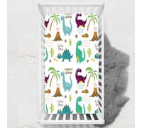 Odot Lenzuolo con angoli Lenzuola Carrozzina Neonato, Cartone animato Stampa di Dinosauri Bambino Cotone Coprimaterasso, Lenzuola per Culla Babybay (Stile 7,100x135 cm)