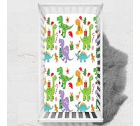 Odot Lenzuolo con angoli Lenzuola Carrozzina Neonato, Cartone animato Stampa di Dinosauri Bambino Cotone Coprimaterasso, Lenzuola per Culla Babybay (Stile 4,100x135 cm)