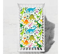 Odot Lenzuolo con angoli Lenzuola Carrozzina Neonato, Cartone animato Stampa di Dinosauri Bambino Cotone Coprimaterasso, Lenzuola per Culla Babybay (Stile 8,100x135 cm)