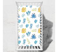 Odot Lenzuolo con angoli Lenzuola Carrozzina Neonato, Cartone animato Stampa di Dinosauri Bambino Cotone Coprimaterasso, Lenzuola per Culla Babybay (Stile 2,100x135 cm)