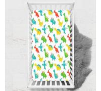 Odot Lenzuolo con angoli Lenzuola Carrozzina Neonato, Cartone animato Stampa di Dinosauri Bambino Cotone Coprimaterasso, Lenzuola per Culla Babybay (Stile 6,100x135 cm)