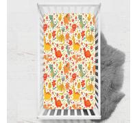 Odot Lenzuolo con angoli Lenzuola Carrozzina Neonato, Cartone animato Stampa di Dinosauri Bambino Cotone Coprimaterasso, Lenzuola per Culla Babybay (Stile 5,100x135 cm)