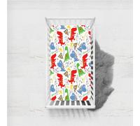 Odot Lenzuolo con angoli Lenzuola Carrozzina Neonato, Lenzuola da Culla Bambino Coprimaterasso, Lenzuola Navicella con Angoli Elasticizzati Lenzuola per Culla (135x100cm,stampa di dinosauri 4)