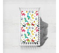 Odot Lenzuolo con angoli Lenzuola Carrozzina Neonato, Lenzuola da Culla Bambino Coprimaterasso, Lenzuola Navicella con Angoli Elasticizzati Lenzuola per Culla (135x100cm,stampa di dinosauri 5)