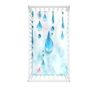 Odot Lenzuolo con angoli Lenzuola Carrozzina Neonato, Lenzuola da Culla Bambino Coprimaterasso, Lenzuola Navicella con Angoli Elasticizzati Lenzuola per Culla (Gocce blu 1,90x40x10cm)