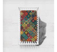 Odot Lenzuolo con angoli Lenzuola Carrozzina Neonato, Lenzuola da Culla Bambino Coprimaterasso, Lenzuola Navicella con Angoli Elasticizzati Lenzuola per Culla (boho esotico 2,75x33cm)