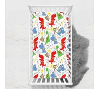 Odot Lenzuolo con angoli Lenzuola Carrozzina Neonato, Stampa di Dinosauri Bambino Cotone Coprimaterasso, Lenzuola per Culla Babybay (Rosso,100x135 cm)
