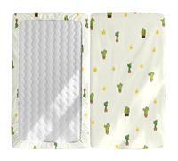 Odot Lenzuolo con Angoli per Lettino Bambino, Motivo Cactus 3D Lenzuola Carrozzina Lenzuola da Lettino Neonato Resistente Lenzuola per Culla per Bambine e Ragazzi (Piante in vaso,40x90cm)