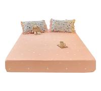 Odot Lenzuolo Coprimaterasso con Angoli, Motivo Amore Cuore Lenzuola sotto con Angoli profondità 28cm, per Bambino Adulto, Singolo Matrimoniale e Una Piazza e Mezza (200x220x28cm,Rosa)