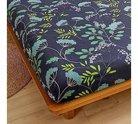 Odot Lenzuolo Coprimaterasso con Angoli, Motivo Pianta Lenzuola sotto con Angoli profondità 25cm, per Bambino Adulto, Singolo Matrimoniale e Una Piazza e Mezza (90x200x25cm,Foglie)