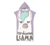 Odot Poncho con Cappuccio Asciugamano per Cambiarsi, Microfibra Assorbente Spiaggia Nuoto Surf Donne & Uomini 3D Copricostume Accappatoio Indossare (75x110cm,Alpaca)