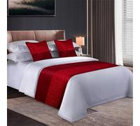 Odot Runner Letto Matrimoniale Morbido con Federa Cuscino Durevole Sciarpa Letto Decorativa Corridore Letto Scarf Runner Modern per Alberghi Decorazione (50x210cm,Rosso)