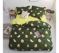 Odot Set Biancheria da Letto Matrimoniale 3 Pezzi, Estate Set Copripiumino Set Copripiumini Matrimoniali in Microfibra Federe Chiusura a Zip Parure da Letto Bambini Adulto (140x200cm,Avocado)